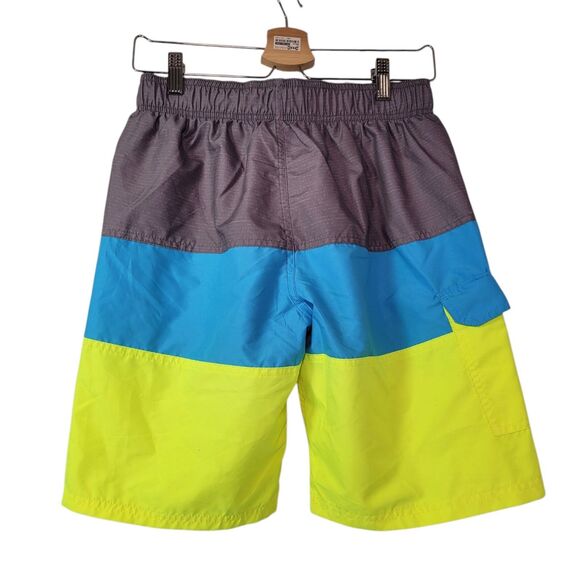 Gerry Youth Boy's 2-pack UPF 50+ Swim Trunks, Blue/Green/Gray Size Large (14/16) - Picture 11 of 16